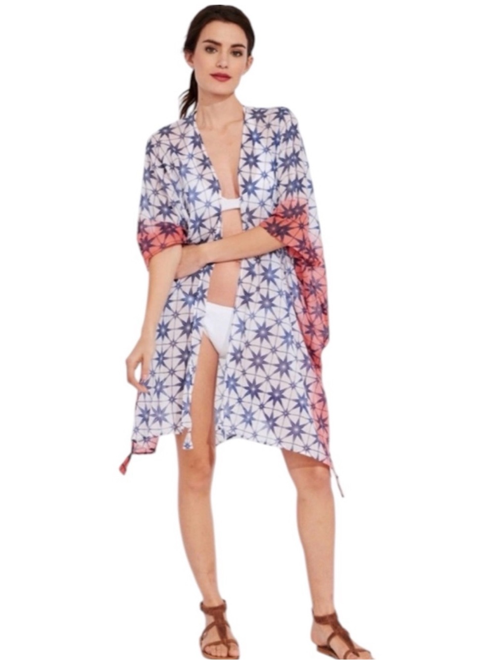 Roberta Roller Rabbit Slate Beach Coverup / Shrug